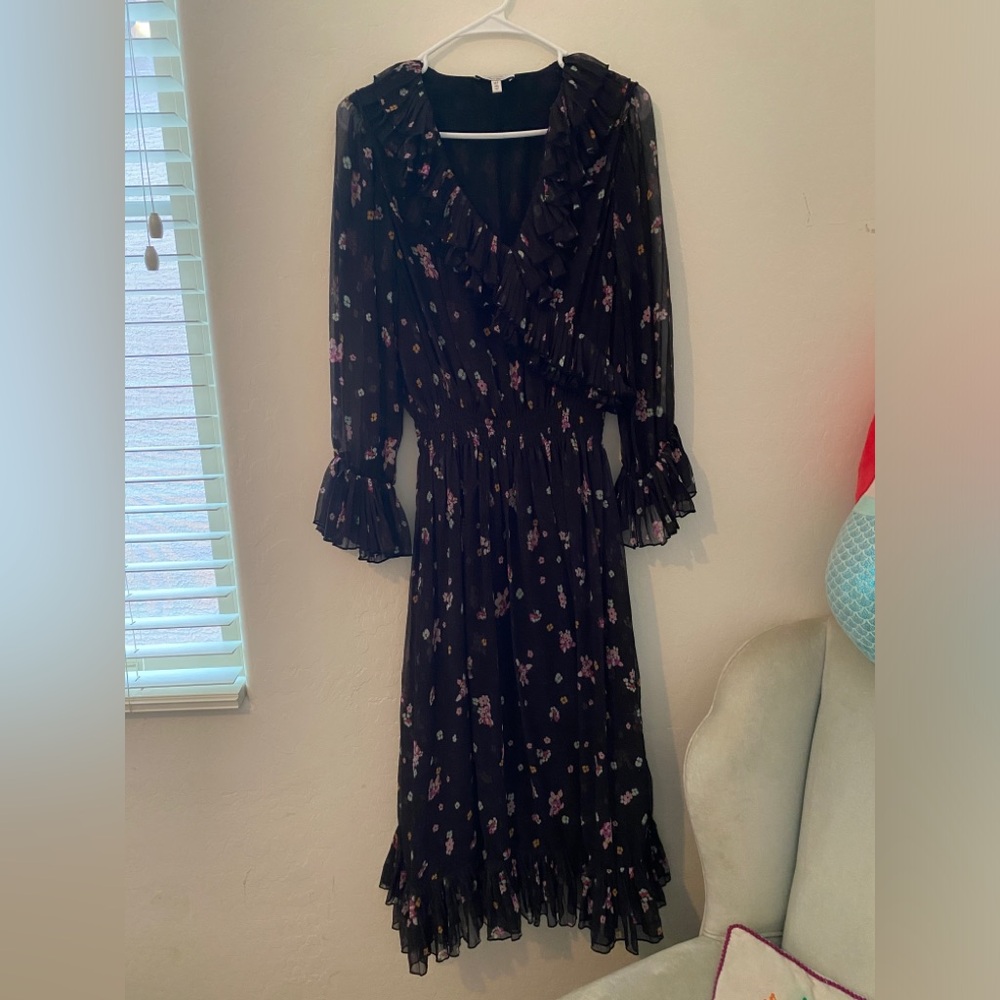&other stories wrap style frilled floral dress